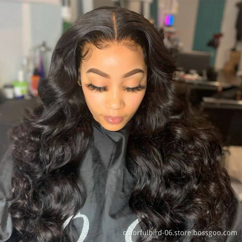 Water Wave Human Hair Wig Closure Wig for Black Women Lace Front 6*6 Wig perruques-naturel cheveux human